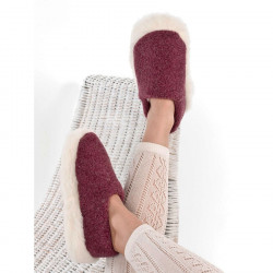 Alwero Red Wool Siberian Slippers