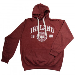 Distressed Bordeaux Ireland Hooded Jumper